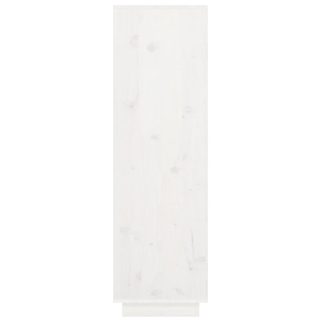 Credenza Bianca 38x35x117 cm in Legno Massello di Pino 814360