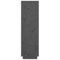 Credenza Grigia 38x35x117 cm in Legno Massello di Pino 814361