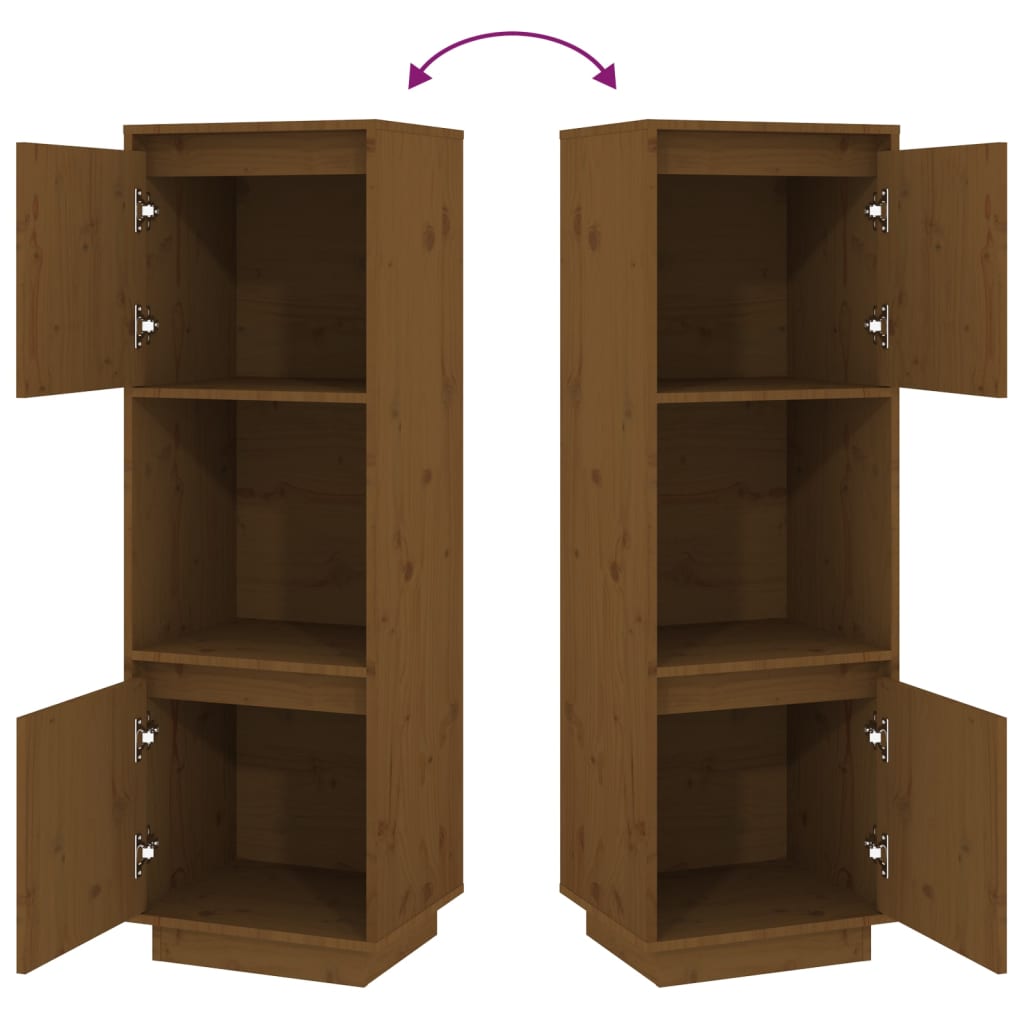 Credenza Miele 38x35x117 cm in Legno Massello di Pino