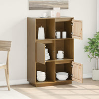 Credenza Marrone Ambrato 74x35x117 cm in Legno Massello di Pino 814367