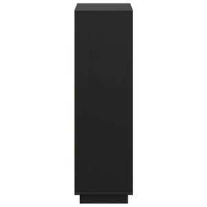 Credenza-Buffet-Armadio da cucina Nera 74x35x117 cm in Legno Massello di Pino