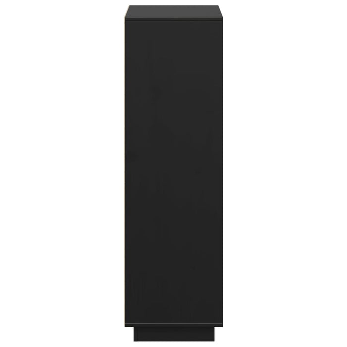 Credenza-Buffet-Armadio da cucina Nera 74x35x117 cm in Legno Massello di Pino