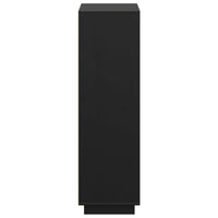 Credenza Nera 74x35x117 cm in Legno Massello di Pino 814368