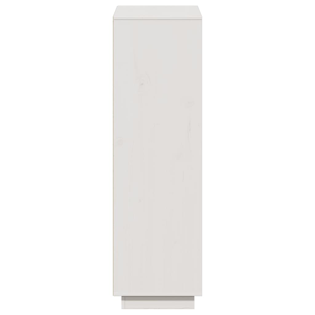 Credenza Bianca 110,5x35x117 cm in Legno Massello di Pino 814370