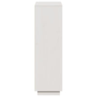 Credenza Bianca 110,5x35x117 cm in Legno Massello di Pino 814370