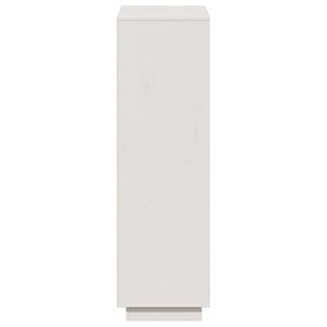 Credenza Bianca 110,5x35x117 cm in Legno Massello di Pino 814370