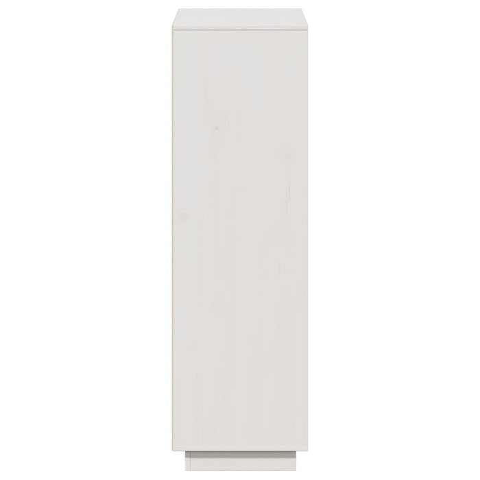 Credenza Bianca 110,5x35x117 cm in Legno Massello di Pino 814370