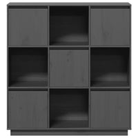 Credenza-Buffet-Armadio da cucina Grigia 110,5x35x117 cm in Legno Massello di Pino