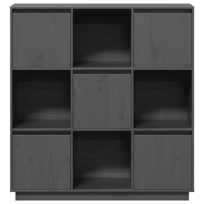 Credenza-Buffet-Armadio da cucina Grigia 110,5x35x117 cm in Legno Massello di Pino