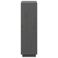 Credenza-Buffet-Armadio da cucina Grigia 110,5x35x117 cm in Legno Massello di Pino