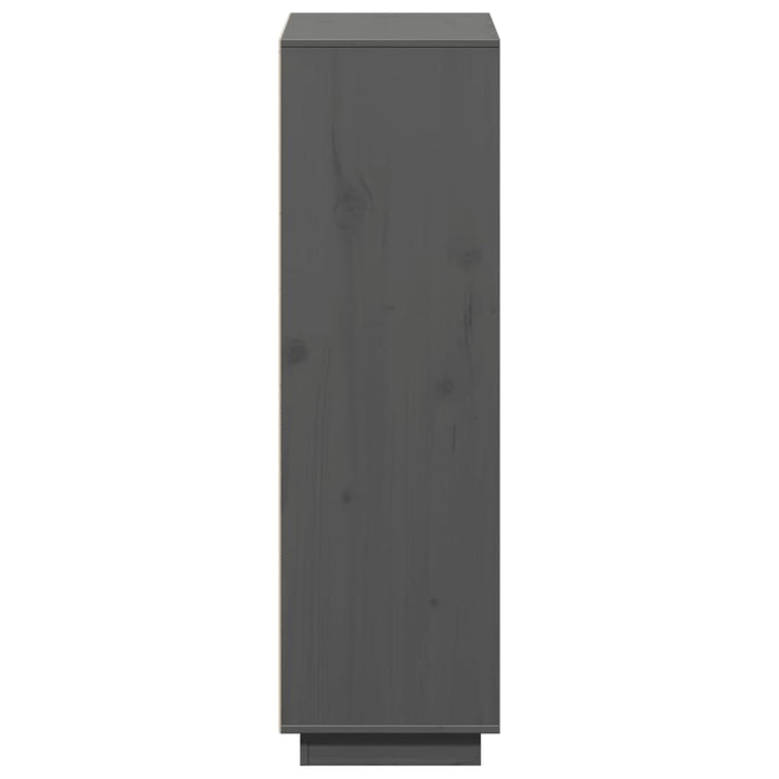 Credenza-Buffet-Armadio da cucina Grigia 110,5x35x117 cm in Legno Massello di Pino