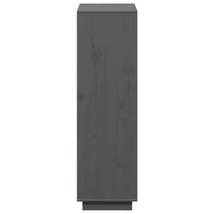 Credenza Grigia 110,5x35x117 cm in Legno Massello di Pino 814371