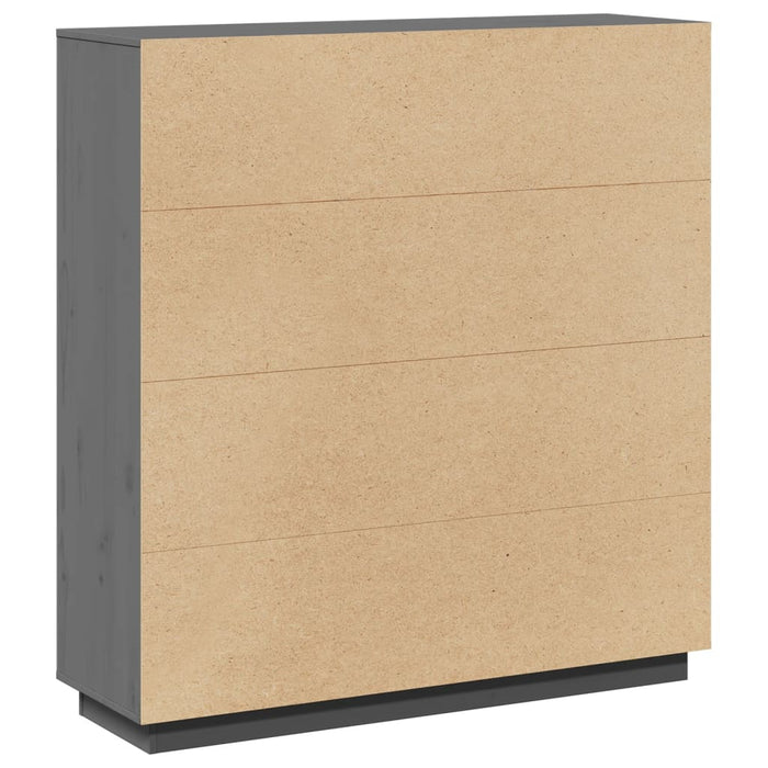 Credenza-Buffet-Armadio da cucina Grigia 110,5x35x117 cm in Legno Massello di Pino