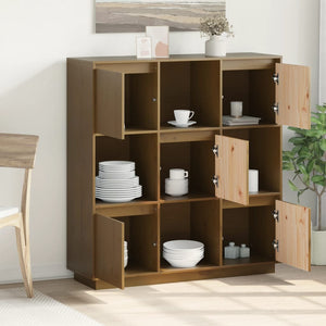 Credenza-Buffet-Armadio da cucina Marrone Ambrato 110,5x35x117 cm Legno Massello di Pino