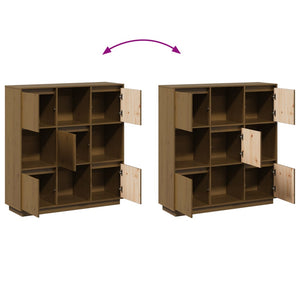 Credenza Marrone Ambrato 110,5x35x117 cm Legno Massello di Pino 814372