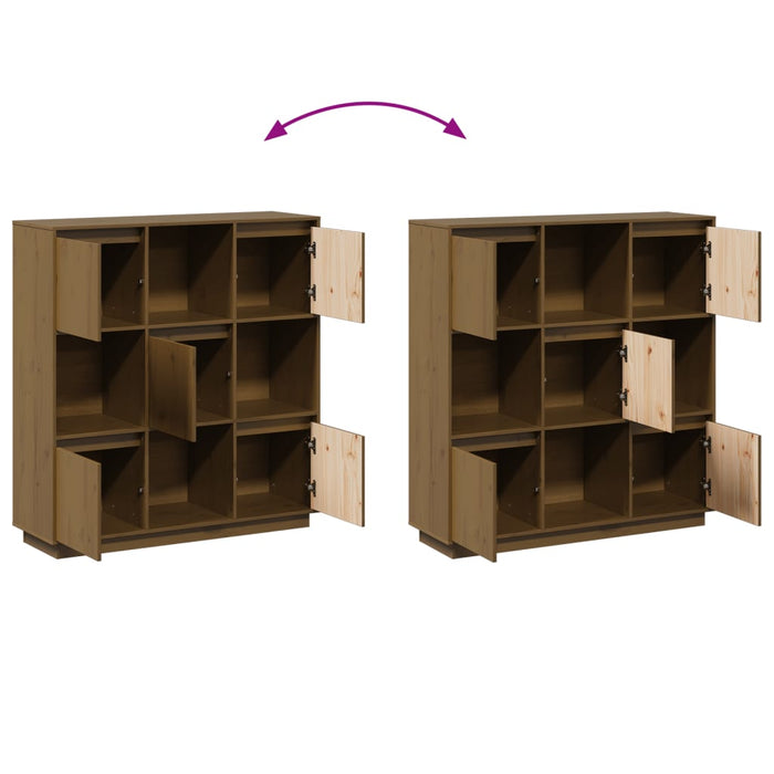 Credenza Marrone Ambrato 110,5x35x117 cm Legno Massello di Pino 814372