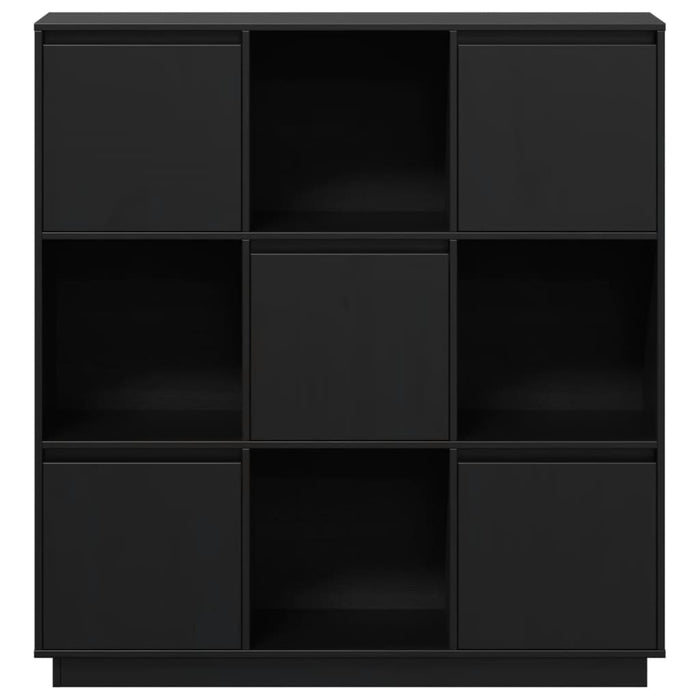 Credenza Nera 110,5x35x117 cm in Legno Massello di Pino 814373