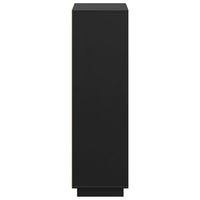 Credenza Nera 110,5x35x117 cm in Legno Massello di Pino 814373