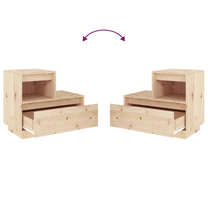 Comodino 60x34x51 cm in Legno Massello di Pino 814374