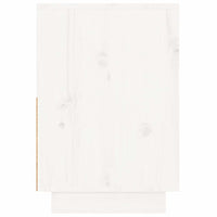 Comodino Bianco 60x34x51 cm in Legno Massello di Pino 814376