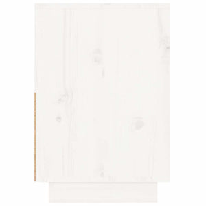 Comodino Bianco 60x34x51 cm in Legno Massello di Pino 814376