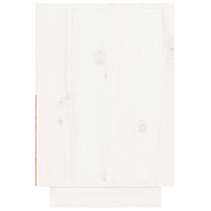 Comodini Bianchi 2 pz 60x34x51 cm in Legno Massello di Pino 814377