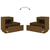 Comodini 2 pz Marrone Ambrato 60x34x51 cm in Legno di Pino 814381