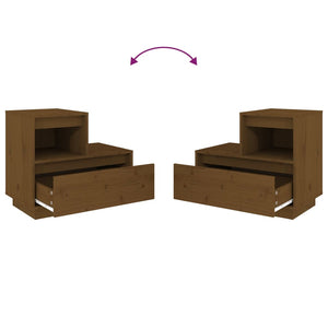 Comodini 2 pz Marrone Ambrato 60x34x51 cm in Legno di Pino 814381