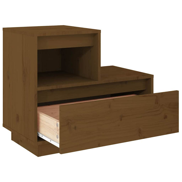 Comodini 2 pz Marrone Ambrato 60x34x51 cm in Legno di Pino 814381
