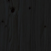 Comodino Nero 60x34x51 cm in Legno Massello di Pino