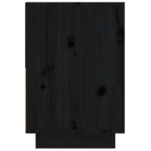 Comodini Neri 2 pz 60x34x51 cm in Legno Massello di Pino 814383