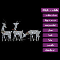 Famiglia Renne Natalizie 270x7x90 cm Rete Argento Bianco Freddo 342677