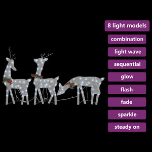 Famiglia Renne Natalizie 270x7x90 cm Rete Argento Bianco Freddo 342677