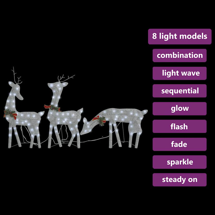 Famiglia Renne Natalizie 270x7x90 cm Rete Argento Bianco Freddo