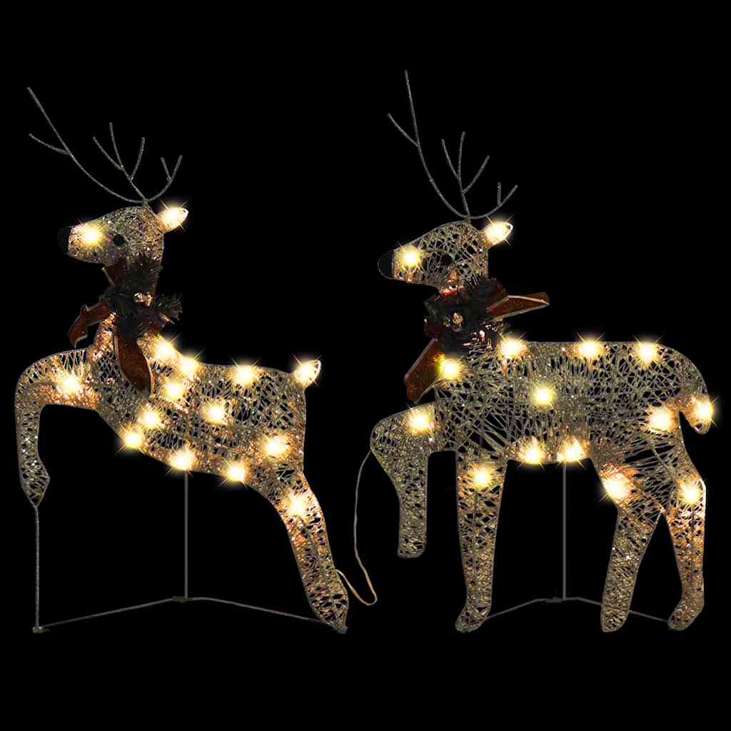 Renne di Natale 2 pz Oro 40 LED 342683