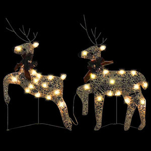 Renne di Natale 2 pz Oro 40 LED 342683