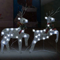 Renne di Natale 2 pz Argento 40 LED 342684