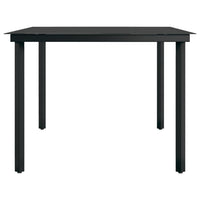 Tavolo da Pranzo da Giardino Nero 200x100x74 cm Acciaio e Vetro cod mxl 46865