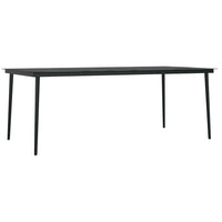 Tavolo da Pranzo da Giardino Nero 200x100x74 cm Acciaio e Vetro 3100108