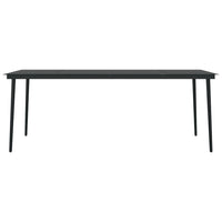 Tavolo da Pranzo da Giardino Nero 200x100x74 cm Acciaio e Vetro 3100108