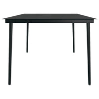 Tavolo da Pranzo da Giardino Nero 200x100x74 cm Acciaio e Vetro 3100108