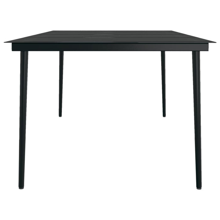 Tavolo da Pranzo da Giardino Nero 200x100x74 cm Acciaio e Vetro 3100108