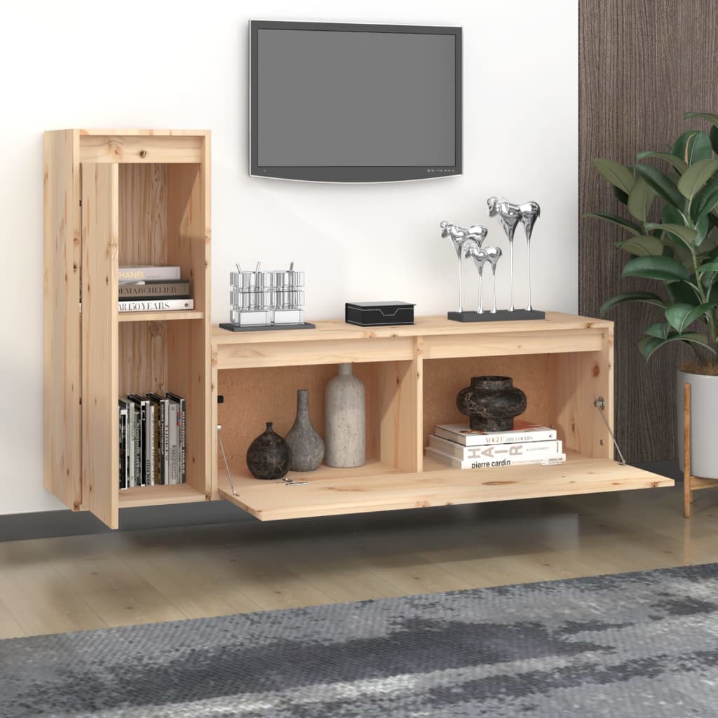 Mobili Porta TV 2 pz in Legno Massello di Pino cod mxl 12566