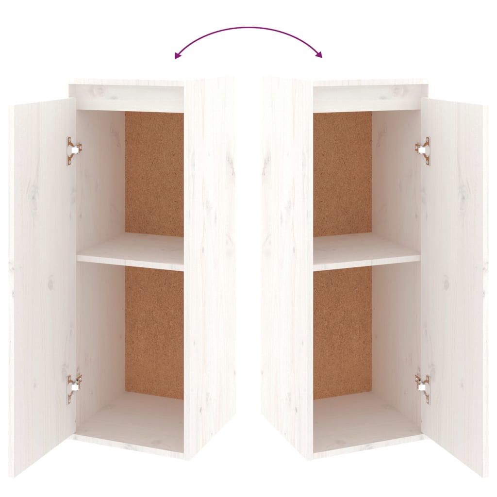 Mobili Porta TV 2 pz Bianchi in Legno Massello di Pino cod mxl 11601