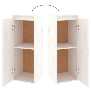 Mobili Porta TV 2 pz Bianchi in Legno Massello di Pino cod mxl 11601