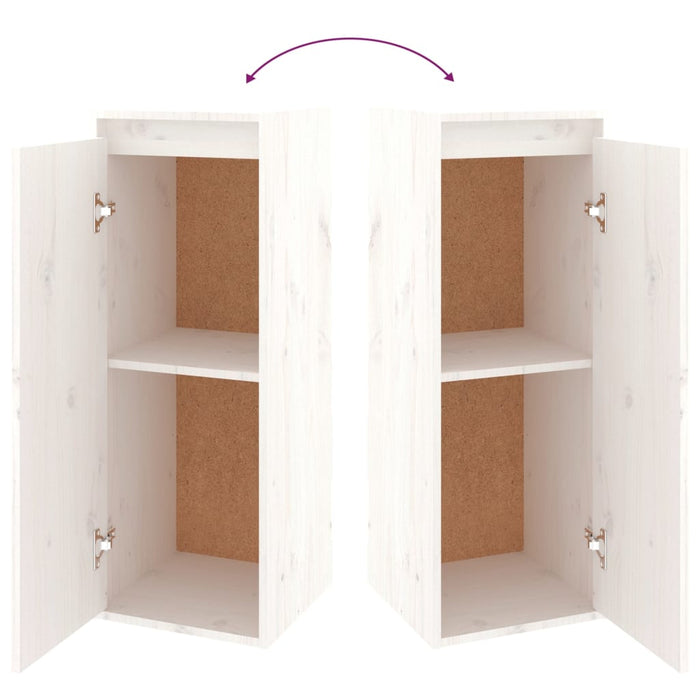 Mobili Porta TV 2 pz Bianchi in Legno Massello di Pino cod mxl 11601