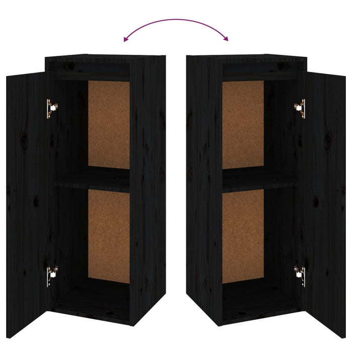 Mobili Porta TV 2 pz Neri in Legno Massello di Pino 3100158