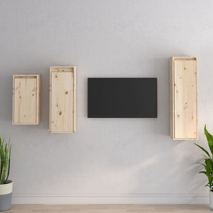 Mobili Porta TV 3 pz in Legno Massello di Pino cod mxl 13730