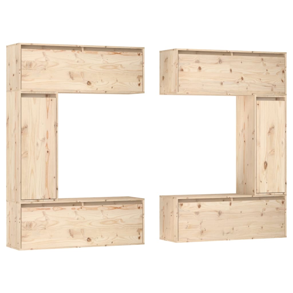 Mobili Porta TV 6 pz-Set di 6 Credenza per TV in Legno Massello di Pino 593200