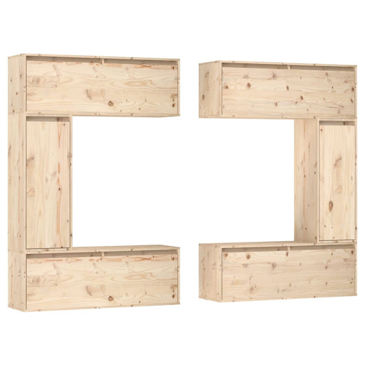 Mobili Porta TV 6 pz-Set di 6 Credenza per TV in Legno Massello di Pino 593200